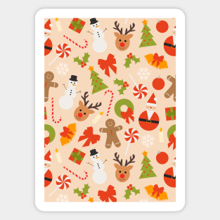 Festive Christmas Mix Pattern Sticker